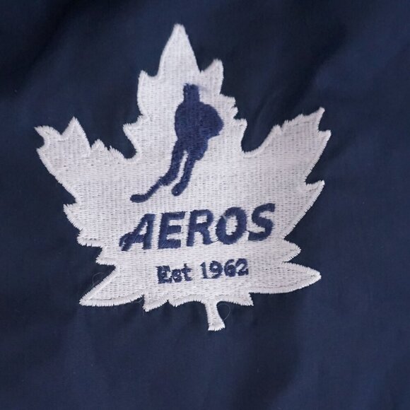VTG G-SW Get Gitch Aeros Hockey Navy White Zip Up Nylon Windbreaker Jacket M - Picture 7 of 10